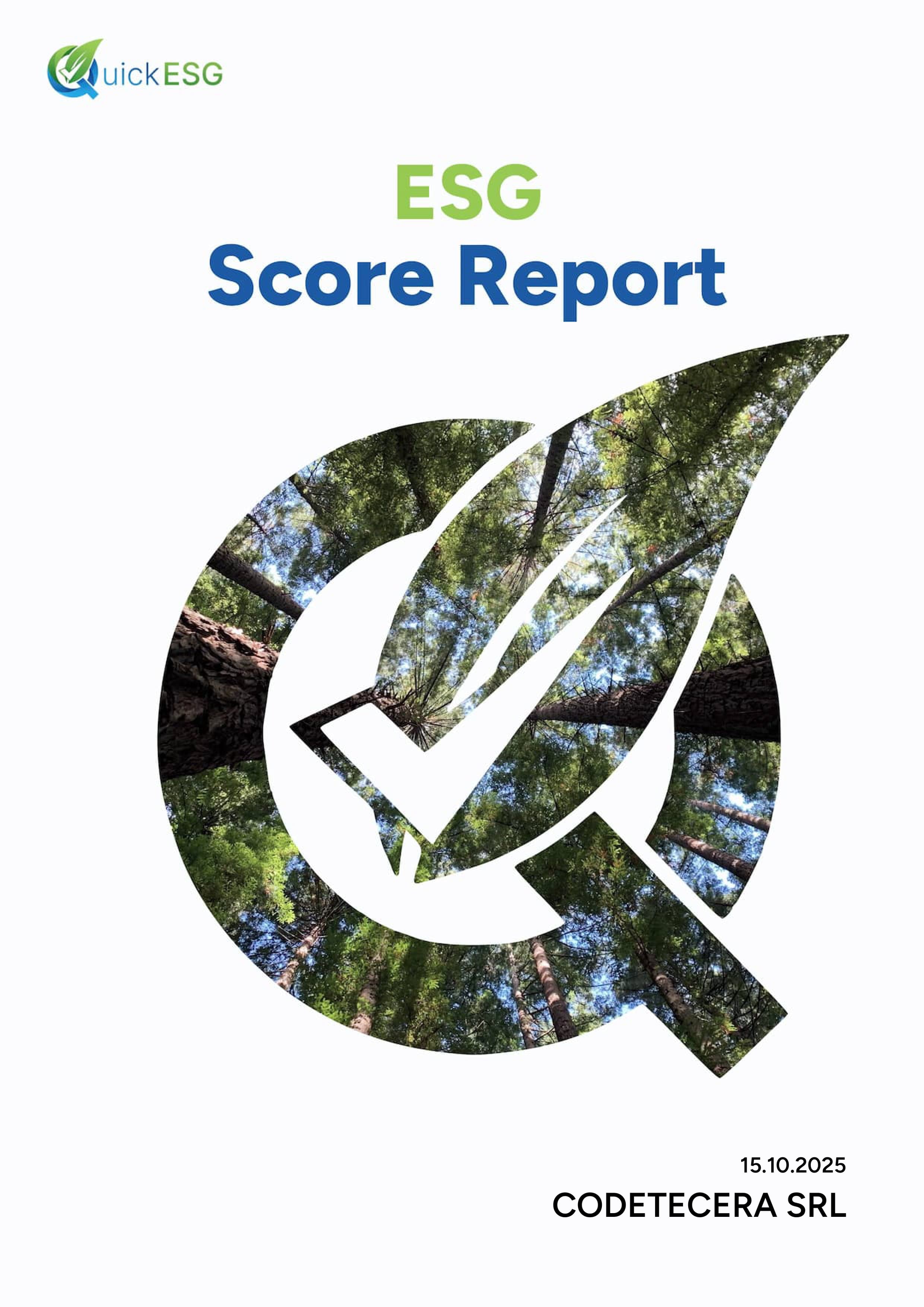 Cover page of a QuickESG report